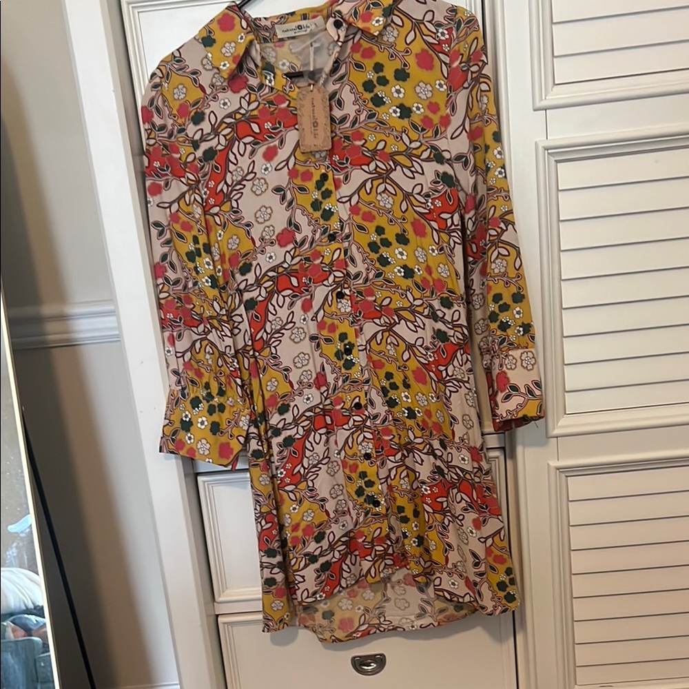 Floral Button-Up shirt dress